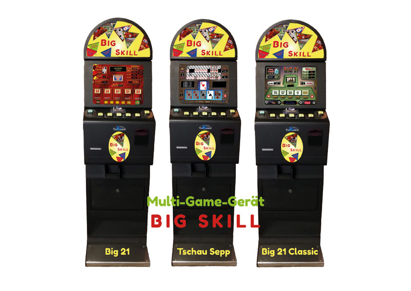 BIG SKILL Ein Automat, drei Geschicklichkeitsspiele Big 21, Tschau Sepp und Big 21 Classic